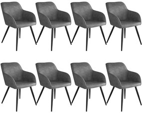 tectake 404065 8 marilyn anyag szék - szürke - fekete