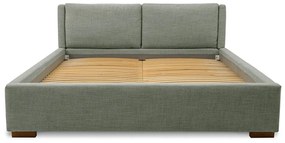 Szürke kárpitozott franciaágy ágyráccsal 160x200 cm Dreamer – Scandic