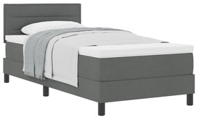 Box Spring ágy matraccal sötétszürke 90x190 cm szövet