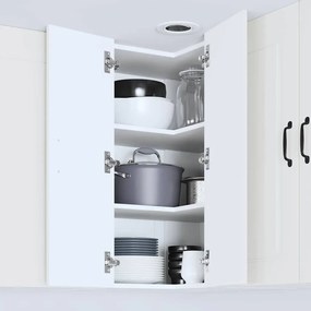 Fali konyhaszekrény polcokkal Fehér 57 x 57 x 80 cm Faanyag