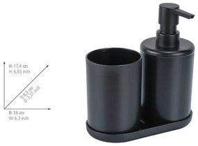 Fekete műanyag fürdőszobai kiegészítő szett Fano – Allstar