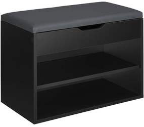 TecTake GmbH 403615 jasmina cipőtároló pad 60x30x43,5cm - fekete