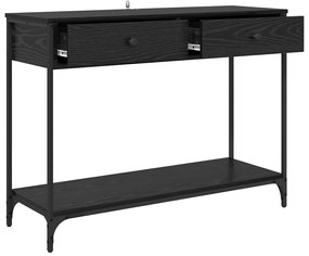 vidaXL Konzolasztal fiókkal Fekete tölgy 100 x 34,5 x 75 cm Faanyag