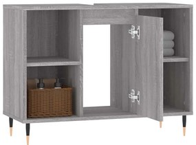 szürke sonoma színű szerelt fa mosdószekrény 80 x 33 x 60 cm