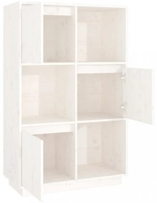fehér tömör fenyőfa magasszekrény 74x35x117 cm