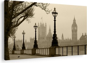 Kép - London a ködben, Anglia (90x60 cm)