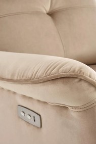 SEMIR bézs karosszék elektromos dönthető funkcióval / USB csatlakozóval