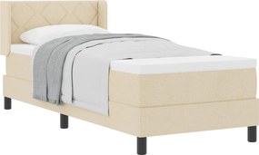 vidaXL Boxrugós ágy matracmal fejtámlával Krém 200 x 80 cm Poliészter