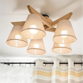 Mennyezeti csillár ANTONIO 5xE14/40W/230V tölgy