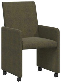 vidaXL Kerekes Étkező Székek 2 pcs Katonai zöld 57 x 66 x 94 cm