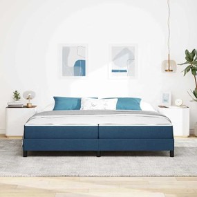 Boxrugós ágy matracmal Kék 200 x 200 cm szövet