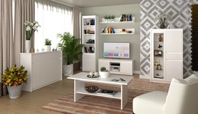 Nyitott polcos szekrény 1D1S, fehér, ERODIN