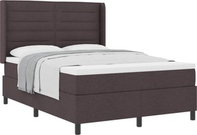 vidaXL Boxrugós ágy matracmal sötétbarna 140 x 190 cm szövet