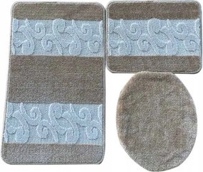 Fürdőszobaszőnyeg Geometrikus Bézs Krém 3 részes