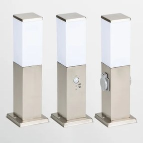 BRILAGI - Kültéri lámpa két Schuko aljzattal SCHUKO NOVA 1xE27/15W/230V 40 cm IP44 króm