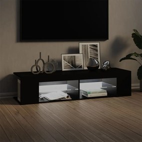 fekete TV-szekrény LED-lámpákkal 135 x 39 x 30 cm