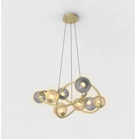 Wofi 7015-804 - LED Csillár zsinóron METZ 8xG9/3,5W/230V arany/szürke