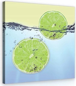 Vászonkép 40x40 Frissesség Lime Víz Felfrissülés Nyár Konyha Művészet