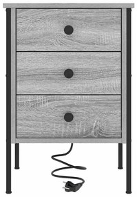 Éjjeli Szekrények 2 pcs Szürke sonoma 42 x 41 x 61 cm Faanyag