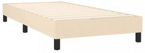 krémszínű szövet rugós és LED-es ágy matraccal 90x200 cm