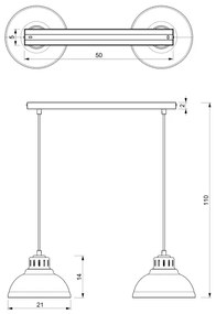 Csillár zsinóron SVEN 2xE27/15W/230V réz