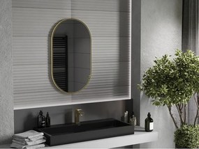 Mexen Loft ovális fürdőszobai tükör 85 x 50 cm, arany szálcsiszolt kerettel - 9851-085-050-000-50