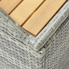 szürke polyrattan kerti tárolópad 120 cm