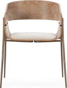 Natúr színű kárpitozott karfás étkezőfotel szett 2 db-os Naia – MOME