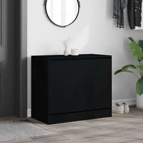 fekete szerelt fa cipőszekrény 80x42x69 cm