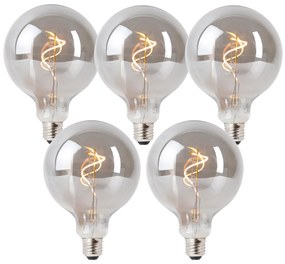 5 db E27-es dimmelhető LED izzó készlet, füstszínű G125 4W 130 lm 1900K