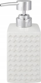 Fürdőszobai folyékony szappan adagoló 300 ml álló fehér króm kő
