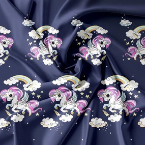 UNICORN kék gyermek mikroszálas ágyneműhuzat Ágyneműhuzat mérete: 70 x 80 cm | 140 x 200 cm