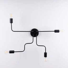 Sollux SL.1446 - Felületre szerelhető csillár VECTOR 4xE27/15W/230V fekete