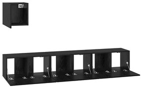 TV szekrény garnitúra 4 pcs Musta tammi 60 x 30 x 30 cm Faanyag