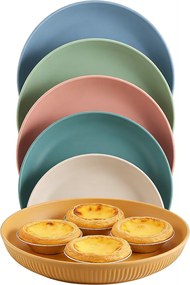 Ebédlő tányér sekély műanyag többfunkciós 22,5 cm 6 db