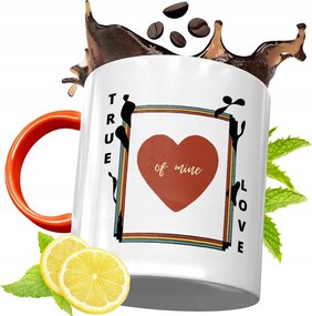 Narancssárga Bögre Valentin Napra Lányoknak, fényképes nyomattal