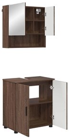 Fürdőszoba bútor szett 2 pcs barna tölgy 61 x 35 x 64 cm