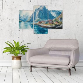 Kép - Norvég falu (90x60 cm)
