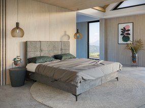 Egyszemélyes ágy boxspring 90 cm Nivela (beton) (matraccal és tárolóhellyel). Akció -17%. 1054615
