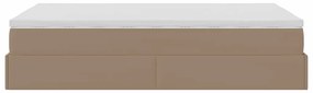 Ottomán ágykeret matraccal Cappucino 120x200cm műbőrrel