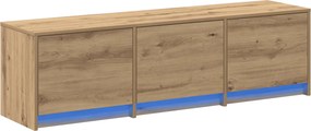 vidaXL TV szekrény leddel Artisan tölgy 140 x 34 x 40 cm Faanyag