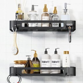 Fali fürdőszobai polc zuhany alá (2 db) rozsdamentes acél