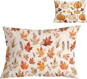 Flanel párnahuzat LEAVES & PUMPKINS 50x70 cm, színes