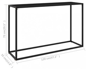 fekete edzett üveg tálalóasztal 120 x 35 x 75 cm