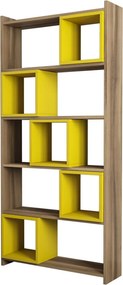 Box könyvespolc, dió-sárga, 80 cm