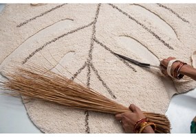 Bézs mosható kézi szövésű pamut gyerek szőnyeg 120x180 cm Monstera Natural – Lorena Canals