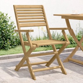 2 db összecsukható tömör akácfa kerti szék 54,5x61,5x86,5 cm