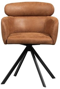 Konyakbarna kárpitozott karfás étkezőfotel Fenne – WOOOD