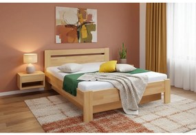 Kétágyas ágy raklappal és tárolóhellyel, tömör fából AMARA 180x200 cm bükk