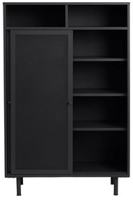 Fekete fém szekrény tolóajtóval 90x140x40 cm Veep – Unique Furniture